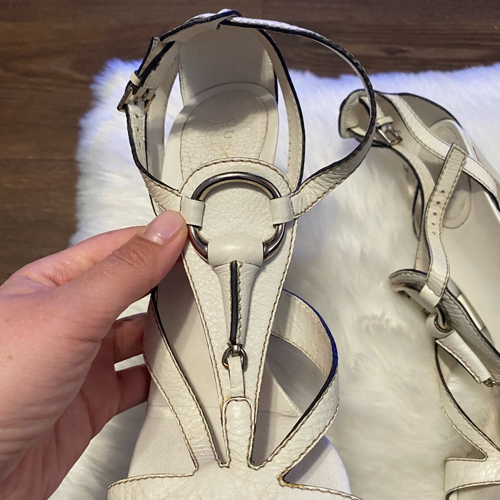 GUCCI off white heels size 40